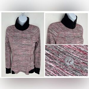 Lululemon Runderful Heathered Pink Pullover Size 6‎ Athleisure Jacket Thumbholes